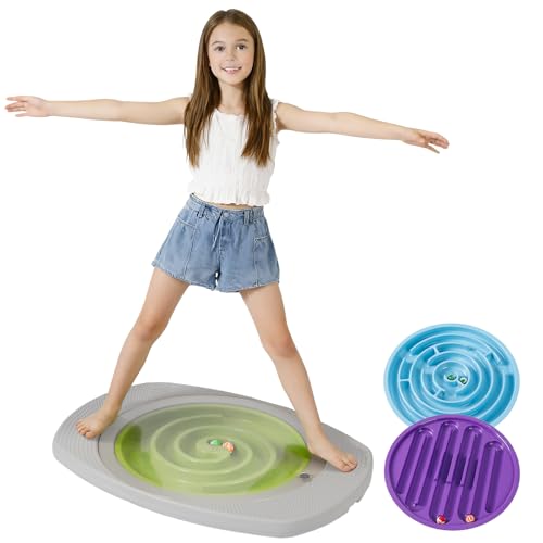 Balance Board for Kids, Toddler Balance Board Maze, Wobble Board with 6 Colored Balls,3 Replacement Labyrinth Boards, Balancing Board Physical Therapy for Sensory Training