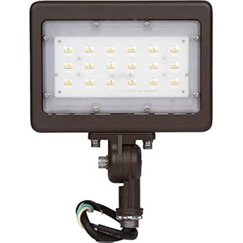 Morris Products Flat Panel LED Small Flood Light – Includes 1/2" Knuckle Mount– Low Profile Design, Bronze Die Cast Aluminum Housing – Corrosion Resistant, 50,000+ Hour Life – 3000K, 50 Watts