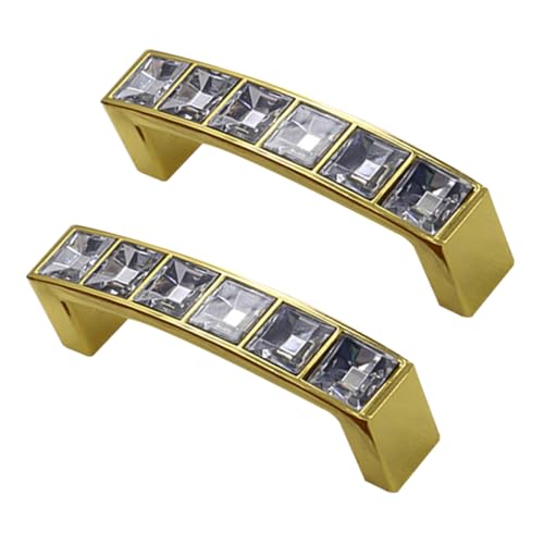 FIXOSHEE 2 pezzi Maniglia Cristallo U Forma per Armadi con Pomelli Moda Resistente e Decorativi per Mobili