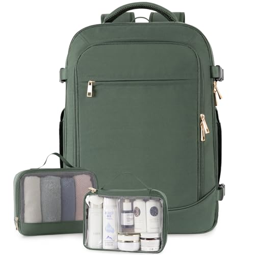 Rinlist Carry on Backpack, Flight-approved Backpack for Traveling, 40L Personal Item Travel Backpack, Peacock Green - Image 3