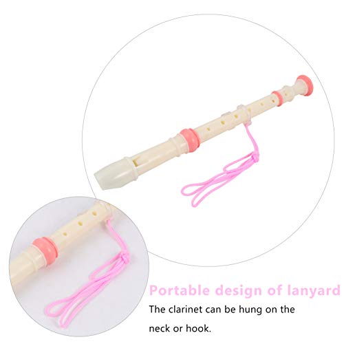 HEALLILY Gravador Soprano de Plástico Clarinete de 8 Furos para Crianças Iniciantes Com Vareta de Li