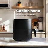 EVVO Bezolejowa frytkownica powietrzna, 6 l, 1700 W, nieprzywierająca patelnia, technologia Dual Cyclone, wielofunkcyjna, pieczenie, odwadnianie, rozmrażanie, do 200 stopni, automatyczne wyłączanie
