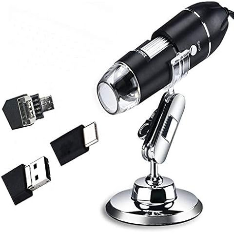 Meichoon Digital Microscope 3-in-1 USB Interface Camera 1600X with Flexible Stand Compatible with Android,Mac,Windows System,Q-NB01D Cover