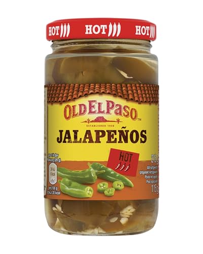 Old El Paso Sliced Jalapenos – Scharfe Jalapenos in Scheiben geschnitten – 1 x 215 g