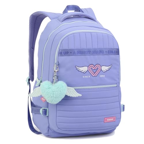 Mochila Feminina Costa Color Up Coração Chaveiro Menina (Lilás)