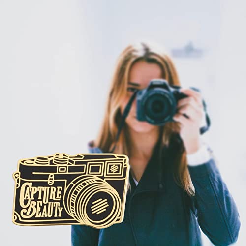 Image of UJIMS Photographer Gift Funny Camera Enamel Pin Photography Jewelry Camera Charm Gifts for Photographer Lovers