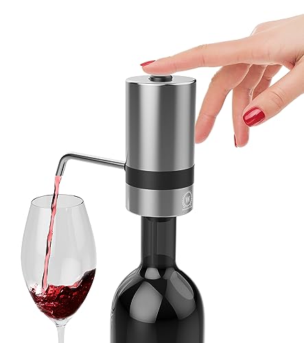WAERATOR Luxurious Instant 1-Button Electric Wine Aerator w/Spout 6X More Oxidation for Wines, Scotch & Whiskey