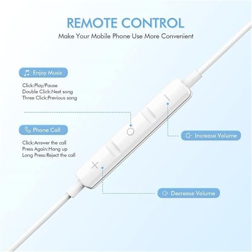 Image of YouthCity Wired Headphones for iPhone Earbuds with 3.5mm Plug Earphones | Built-in Mic & Volume Control Compatible with iPhone /ipad /Android /Computer and Most 3.5mm Jack Devices