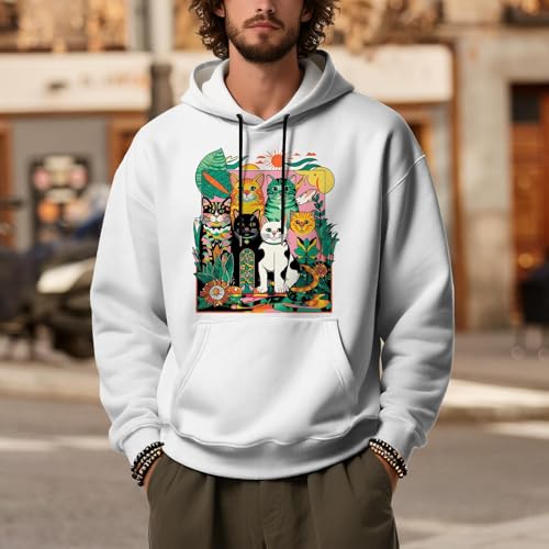 Sudadera sin mangas hombre con capucha y estampado beige talla S 3