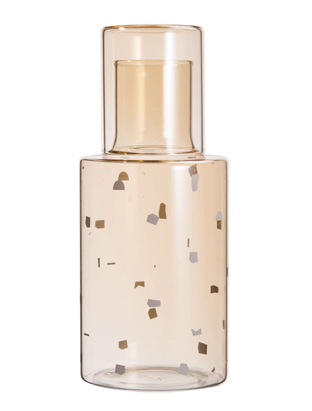 Simple Glass Carafe à eau de nuit avec gobelet, pichet et tasse Ambre 940 ml