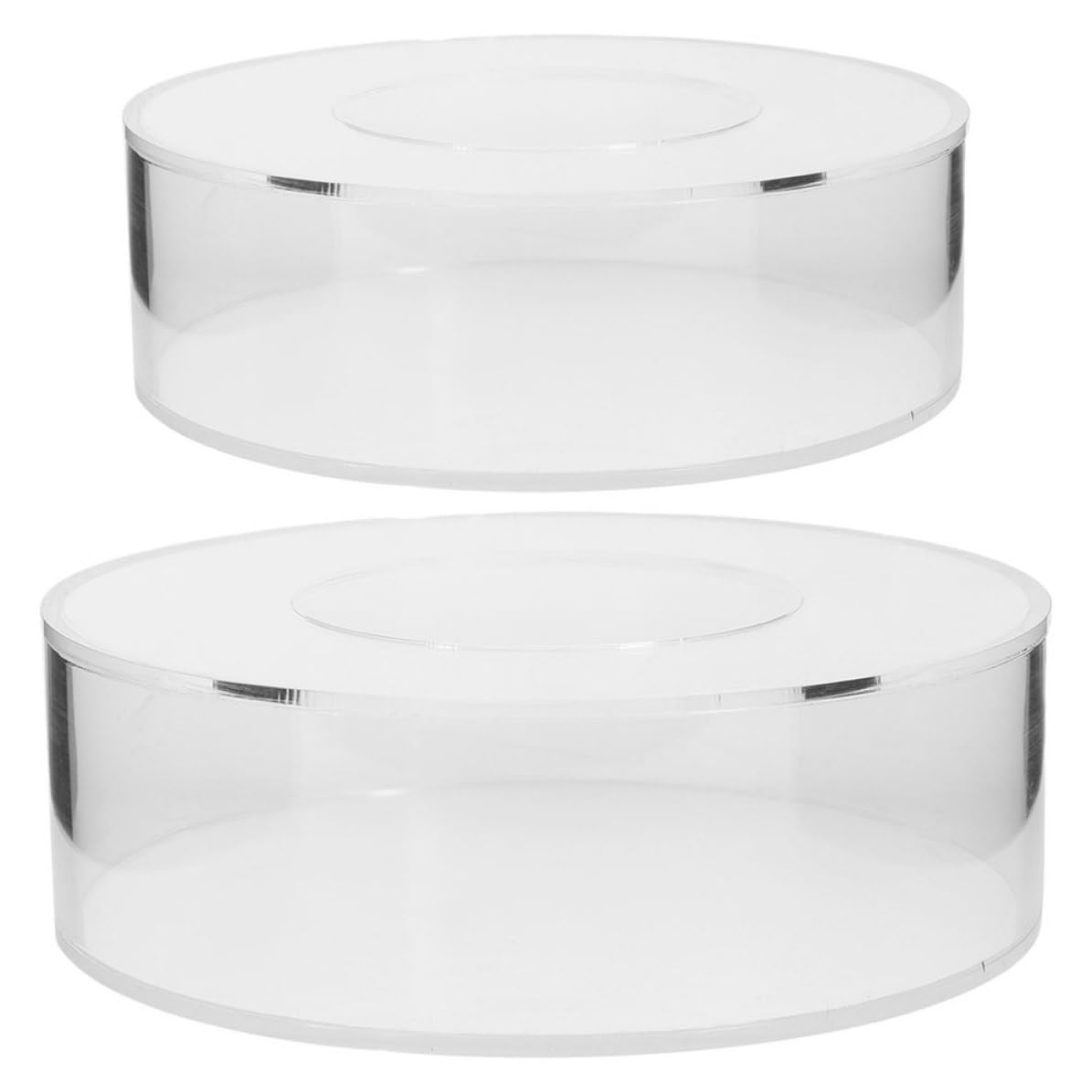 2 Stück Durchsichtige Befüllbare Runde Acryl Tortenständer für Hochzeitsfeiern und Partys mit Einzigartigem Design und Eleganter Atmosphäre zum Halten von Kuchen und Obst