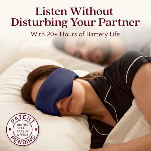 SilkSound 100% Mulberry Silk Bluetooth Sleep Mask, Skin-Friendly Sleeping Eyemask with Bluetooth Headphones, Sleep Gifts for Women, Silk Eyemask Headband Headphones for Sleeping Side Speakers — view 3
