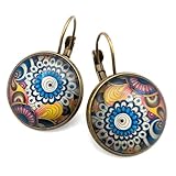 Idée cadeau femme originale : Un bijou fantaisie coloré idéal pour un anniversaire, Noël ou pour offrir une touche rétro et bohème à une femme aimant les motifs artistiques.