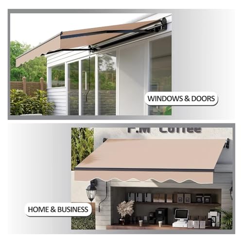 Auvent de terrasse rétractable 2.4x2.1m store bleu foncé - 5