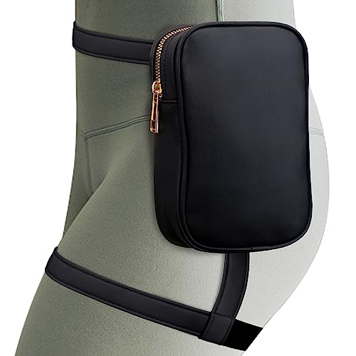 Peicees Womens Drop Leg Bag with Leg Strap Leather Thigh Bag for Motorcycle Costume Accessories Fashion Fanny Belt Pouch