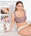BRABIC Front Closure Post Surgery Compression Bras for Women Mastectomy Bra with Adjustable Straps Wirefree Purple Brown