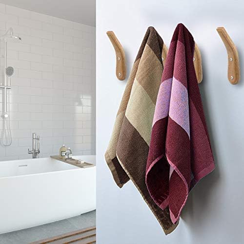 SOONHUA Wooden Coat Hooks,2-pack Wooden Hook,Wall Mounted Clothes Hooks Coat Pegs Natural Beech Wood Hooks Hat Towel Organizer Hanger for Bedroom,Entryway,Kitchen,Bathroom