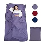 [page_title]-Sooair Hüttenschlafsack, Reiseschlafsack Ultra-Leichter, Schlafsack Ultrakleine, dünn, Ideal für Hostels, Berghütten und Jugendherbergen (Grau)