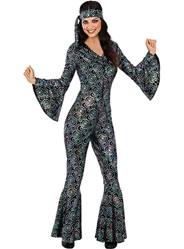 Funidelia | Disfraz de los Años 70 disco para mujer Música Disco, Abba, Bee Gees, Décadas - Disfraz para adultos y divertidos accesorios para Fiestas, Carnaval y Halloween - Talla M - Dorado