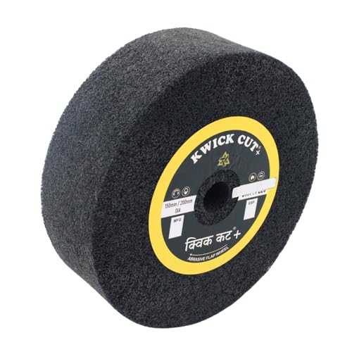 Kwick Cut+® 6" × 2" (150mmX50mm) U5 Premium Unitised Non-Woven Matt Polishing Wheel – 16 mm Bore, Heavy-Duty Deburring & Rust Removal, Satin & Matte Finish for Metal & Stainless Steel