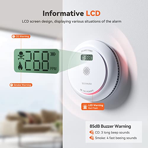 Jemay-Combination-Smoke-and-Carbon-Monoxide-Detector-Battery-Operated-Smoke-Detector-Carbon-Monoxide-Detector-Combo-with-10-Year-LifespanLarge-LCD-Display-TestSilence-Button-1-Pack