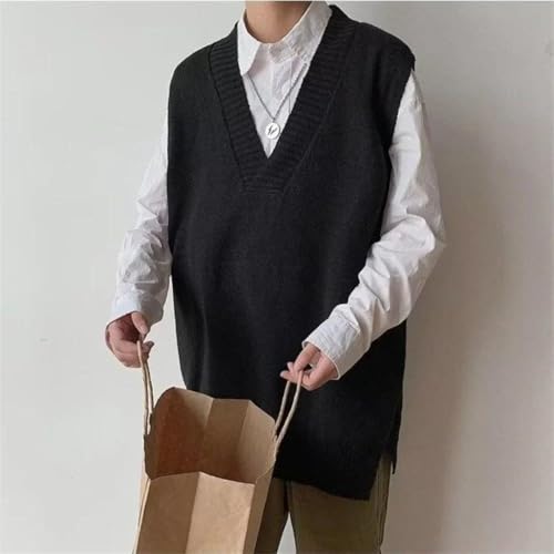 Men's Waistcoat Korean Sweaters Sleeveless Loose Fit Knitted Vest2