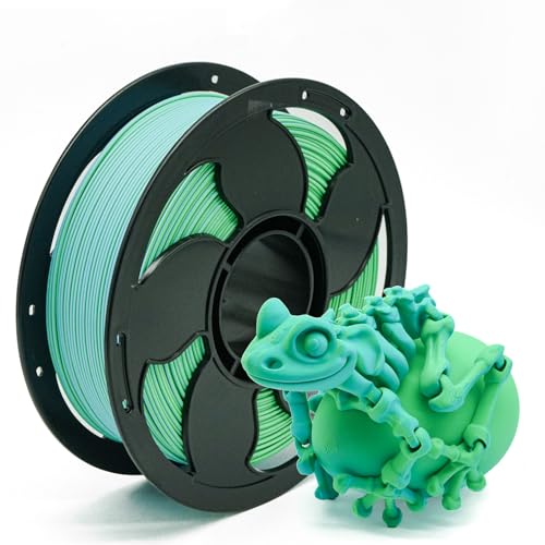 Matte Dual Bi Color Sky Blue Green PLA Filament 2 in 1, 1.75mm High Speed 600mm/s Coextrusion 3D Printer Filament Rapid Magic Color Change, Matte PLA 1kg (2.2lbs) Spool Perfectly Hide The Layer Line