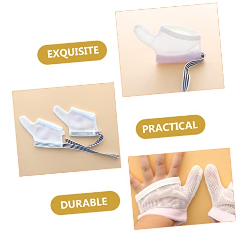 2pairs Stop Thumb Sucking Thumb Guard Mesh Breathable Gloves for Boys and Girls Comfortable3