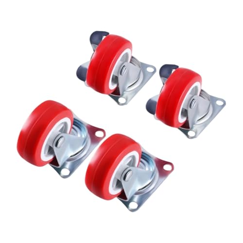 Roulettes pour meubles lot de 4 pivotantes 5 cm avec frein en caoutchouc charges lourdes