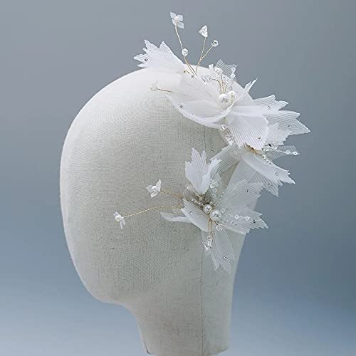 Accesorios para el cabello tipo tocado de flores de hilo de cristal de bodas 3