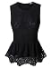 LE3NO Womens Scoop Neck Short Sleeve Peplum Top with Stretch