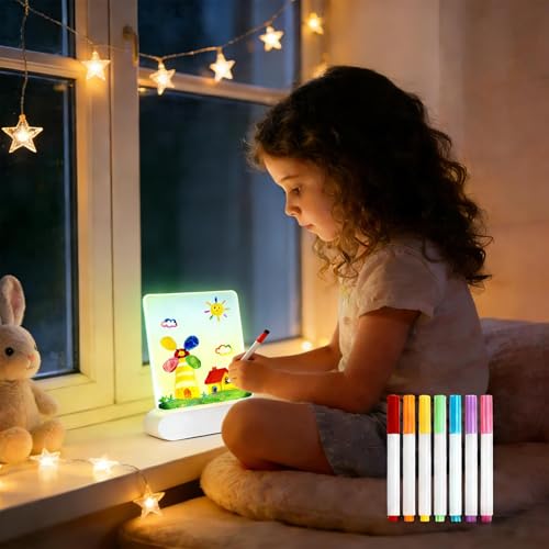 Tableta de escritura de notas con panel LED 3D y efecto brillante 3