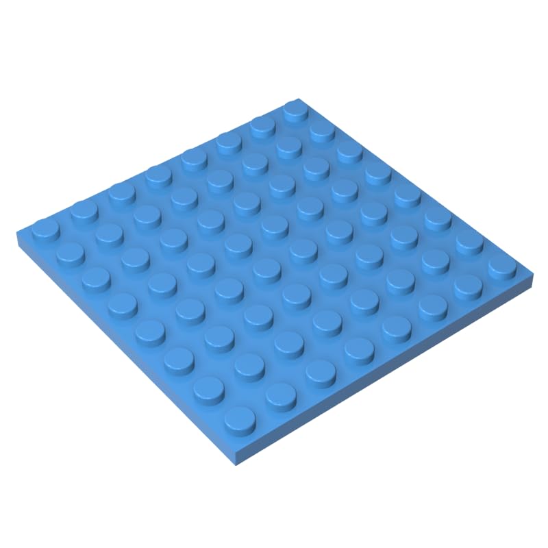 41539 Foundation Plate Plate 8x8 10 Pieces GDS-528 Compatible with Lego Building Blocks Color:Medium Blue — image 1
