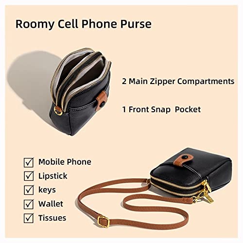 Mudono Small Crossbody Bag for Women Genuine Leather Cell Phone Purse Lightweight Shoulder Bag Vintage Daily Wallet Bag3