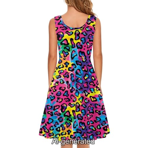 Image of Dreaweet Casual Sleeveless Dresses for Women Girls, Round Neck Tank Dresses with Pockets Summer Sundress Size XS-4XL