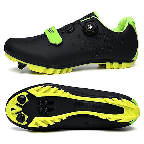 Hixingo Zapatilla de Ciclismo Hombre, Zapatos Bicicleta de Montaña Exterior MTB Compatibles con SPD Lock System, Zapatillas de Ciclismo Unisex Adulto Respirables