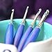 Furls Crochet Hook, Odyssey Nickel Plated Tip for Effortless Glide, Crochet Hooks, Blue Ergonomic Handle (H - 5.0mm)