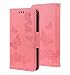 Produktbild HAOTIAN Hülle für Samsung Galaxy S20 FE 4G/5G, Ziemlich Geprägt Schmetterling Muster Design Leder Brieftasche Flip Handyhülle Stoßfeste Schutzhülle mit Kartenhalter/Magnetknopf/Ständer, Rosa