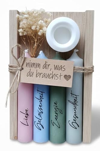 Kerzen Geschenkset | nimm dir, was du brauchst | Kerzenhalter...