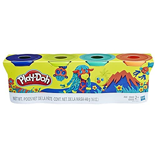 Image of Hasbro Play-Doh Modeling Compound 4-Pack of 4-Ounce Cans (Wild Colors) - Assorted Colors