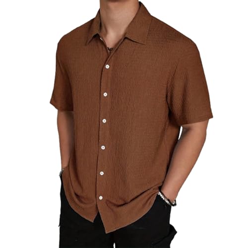Camisa de lino Ovalyf de punto texturizado y confección premium masculina