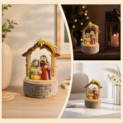 Resin Christmas Nativity Scene Figurine Decor & Led Lights, Christian Decor - image 7