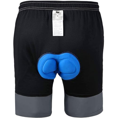 Men's Mountain Bike Shorts 3D Padded Bicycle MTB Shorts Loose-fit Lightweight MTB Cycling Shorts (Grey-XXL) - Thumbnail 3