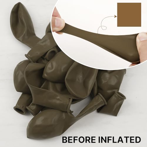 Image of PartyWoo Brown Balloons 127 pcs Different Sizes of 36 18 12 10 5 Inch Boho Neutral Coffee Dark Brown Balloon Arch Kit Garland for Wedding Baby Shower Gender Reveal Birthday Party Decorations Brown-F09
