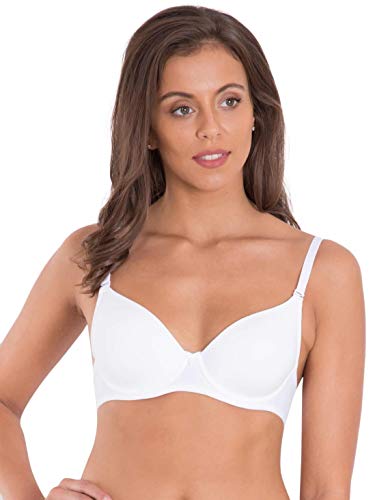 Image of Jockey 1245 Women Under-Wired Padded Super Combed Cotton Elastane Stretch Medium Coverage T-Shirt Bra with Detachable Straps