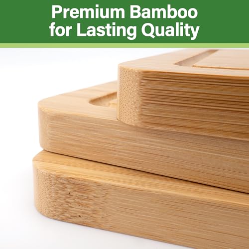 Juego de 3 Tablas de Cortar de Bambú Rectangulares miniatura 4