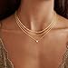 CHESKY Layered Necklaces for Women Trendy, Dainty 14K Gold Plated CZ Pendant Necklace Paperclip Rope Chain Necklace Gold Jewelry Set for Women Gifts