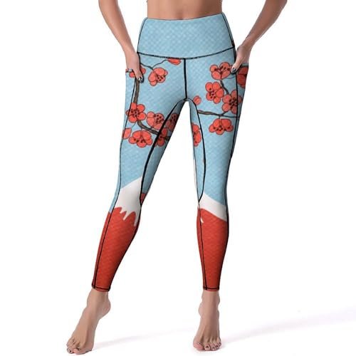 Pantalon de sport Volcan Fleurs pour legging yoga femmes et gym running en taille S