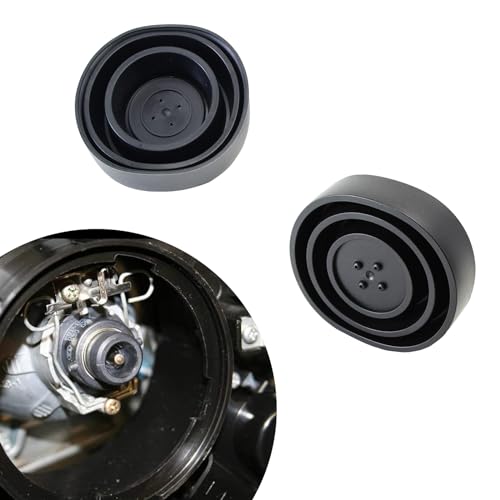 Fluher 2 PCS Car Forward Light Dust Cover, 2.16-3.74" Silicone Waterproof Sealing Extension Cover, Car Bulb Housing Cap with Threaded Fastening, Universal for Car Accessories (Black)