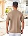 COOFANDY Mens Short Sleeve Knit Shirts Fashion Button Down Polo Shirt Casual Beach Clothes Khaki
